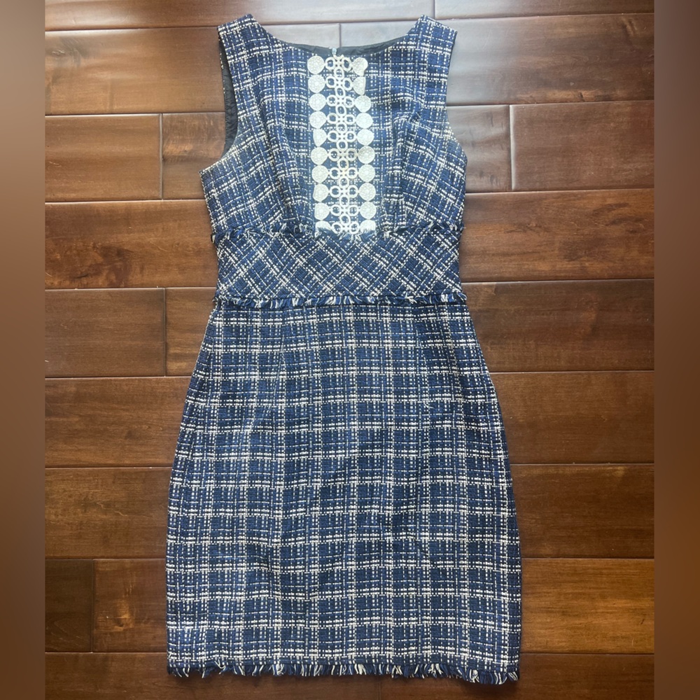 Trina Turk Retro Black and Blue Dress- size 4